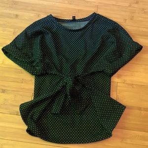 Express polka dot tie front top